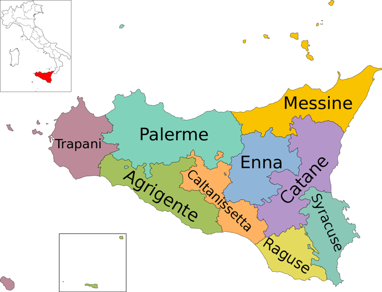 Carte Sicile Italie